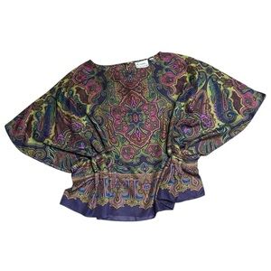 Linea by Louis Dell'Olio Multicolor Paisley Blouse